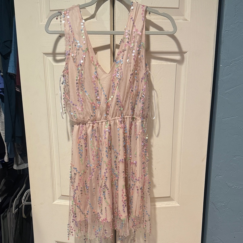Chic Sequin Mini Dress in Pink